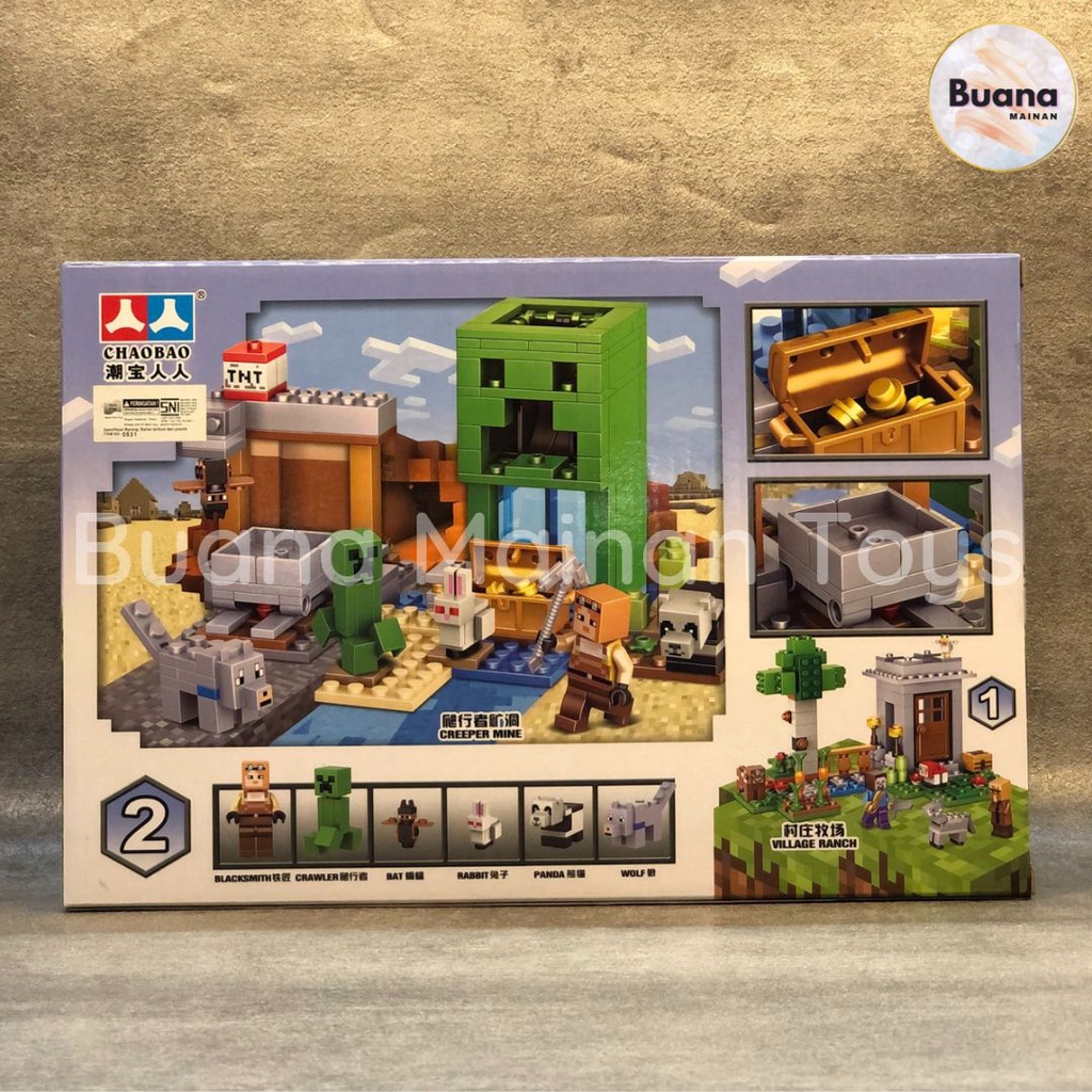 BRICKS MY WORLD CHAOBAO 7007 FUN KREASI MAINAN EDUKASI ANAK TEMA BALOK WORLD OF MINECRAFT