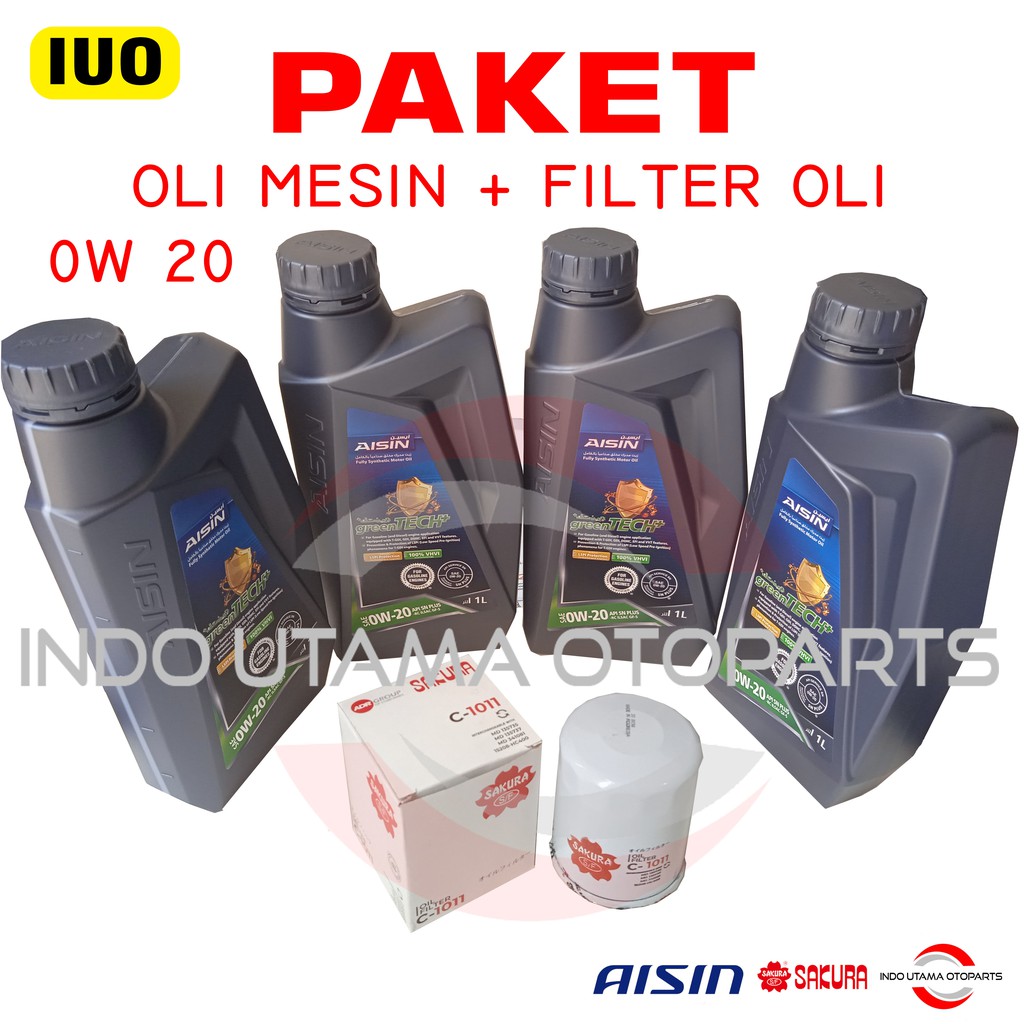 Oli Mesin 0w 20 Aisin dan Filter Oli Xpander Mirage Outlander C-1011