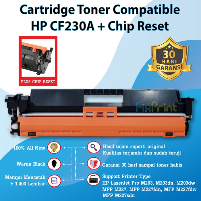 Cartridge Toner Compatible HP 30A CF230A Printer M203dn M203dw MFP M227 M227fdn M227fdw MFP M227sdn