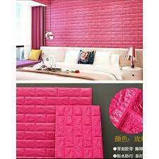 Wallpaper 3D brick foam bata pink fanta / wallpaper 3D Dinding 70x77cm