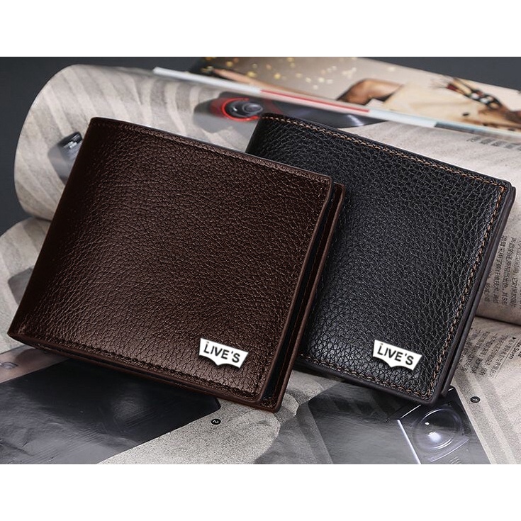 SERBA 10.000!! DOMPET PRIA DOMPET KULIT PU LEATHER DOMPET LIPAT DOMPET POLOS LOGO 15 + BOX DUS