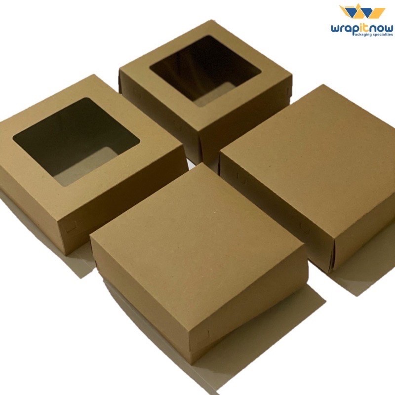 

Dus Kraft Laminasi Coklat 18x18x7 Laminasi/ Dus nasi coklat / Dos Nasi Jendela/ Dus Roti/Dos Nasi