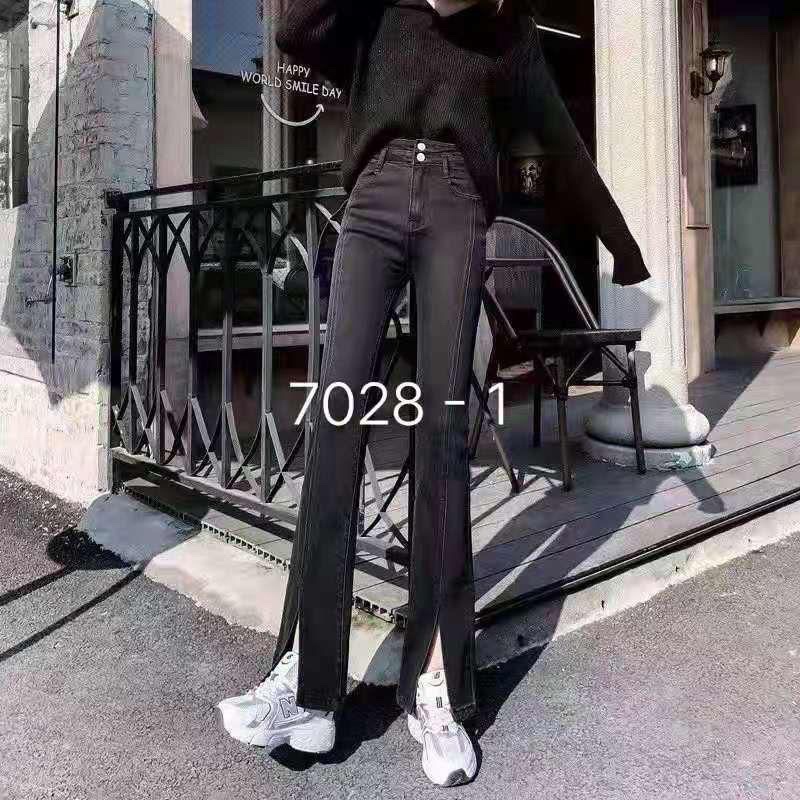 Celana jeans semi cutbray belah tengah import #2113