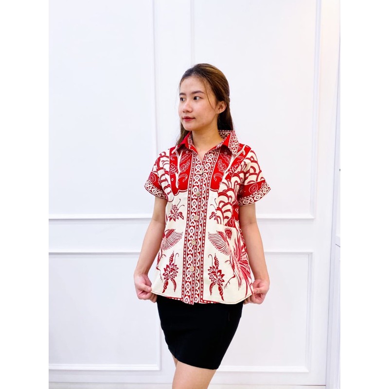 Atasan Batik 259 HT/ Blouse Batik Wanita/ Seragam Batik