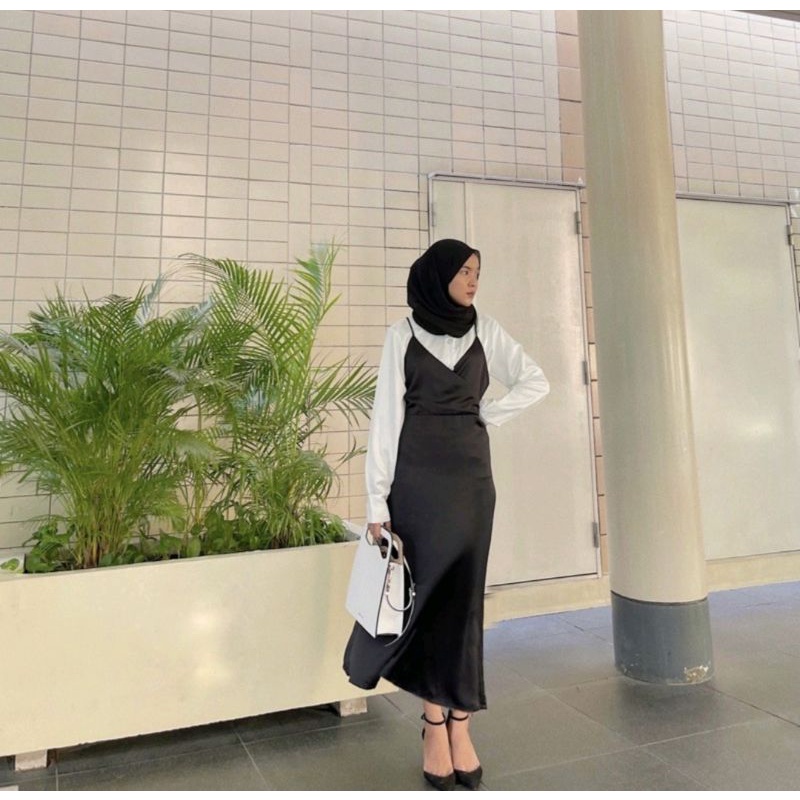 DRESS SATIN | ERLYN DRESS | BAHAN ROBERTO CAVALI