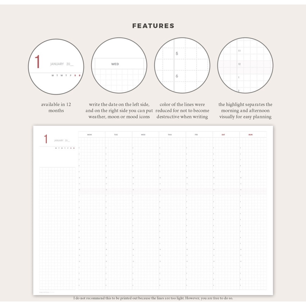 Digital Journal &amp; Planner - JibunTecho LookALike Weekly Landscape for Goodnotes, Notability, Xodo