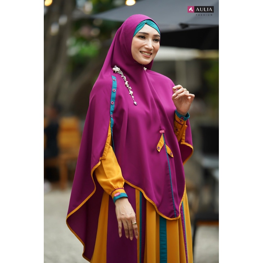 AULIA Fashion Gamis Aghnia Mustard Burgundi Ori