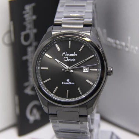 ALEXANDRE CHRISTIE 8591 PRIA ORIGINAL BLACK AC8591 AC 8591 JAM TANGAN COWOK ARLOJI COWOK STAINLESS