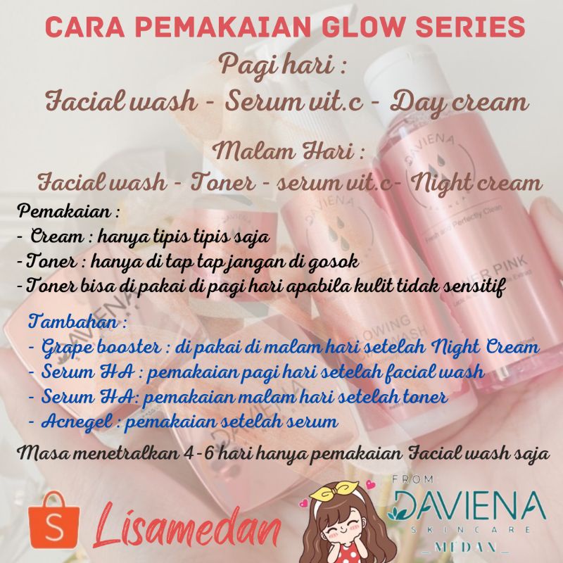 Daviena skincare medan - Glowing series Komplit / Paket Hemat Daviena Best seller-2