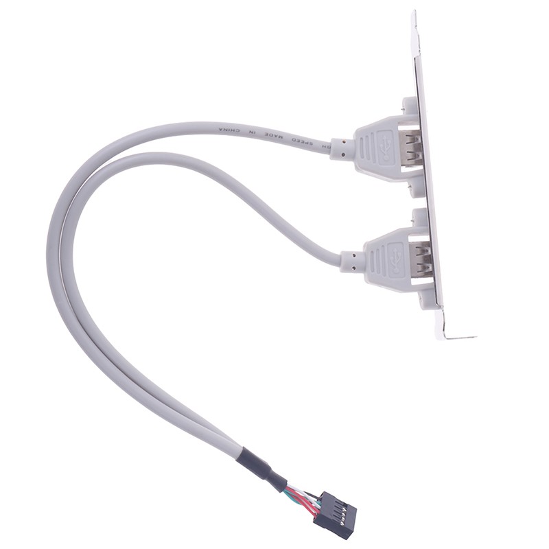 (Ele) 1pc Bracket Adapter Expansion 2 Port Usb 2.0 Warna Putih Untuk Panel Belakang Motherboard