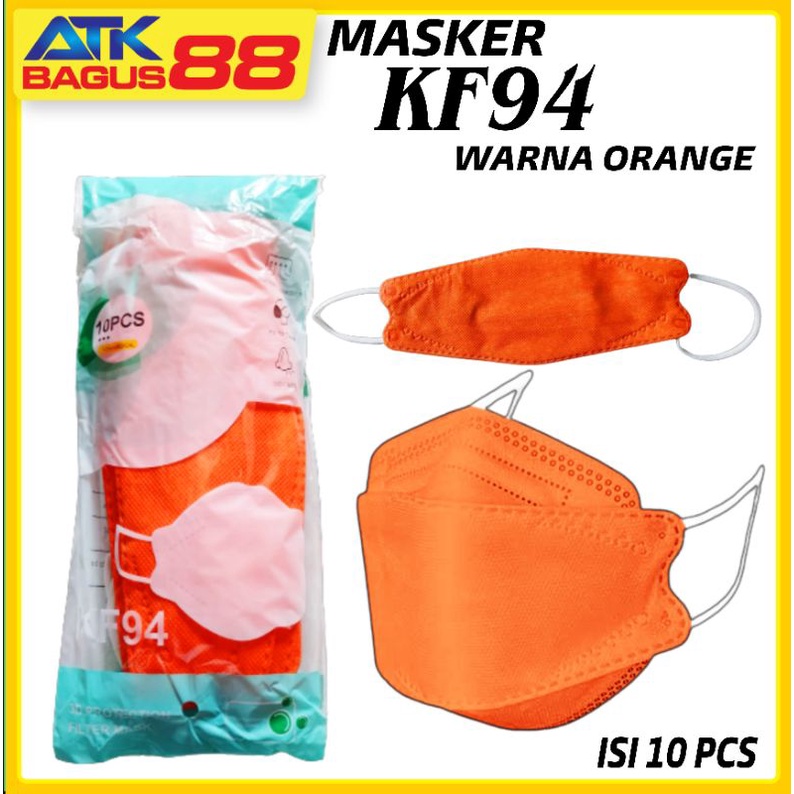 MASKER KF94 /1pack MASKER KESEHATAN 4 LAPIS PELINDUNG WARNA ( OREN )