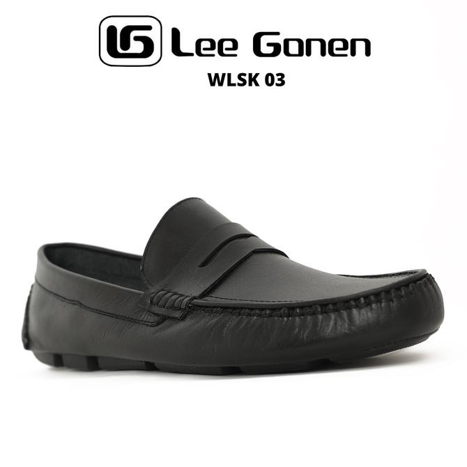 4Gq0 Sepatu Pria Lee Gonen Black Slip On Shoes - Hitam , 39-43 - Hitam, 39 Uf4X