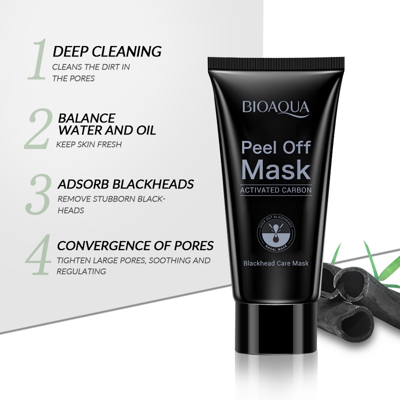 BIOAQUA masker peel off Mask Charcoal Anti-Blackhead mask 60g BPOM