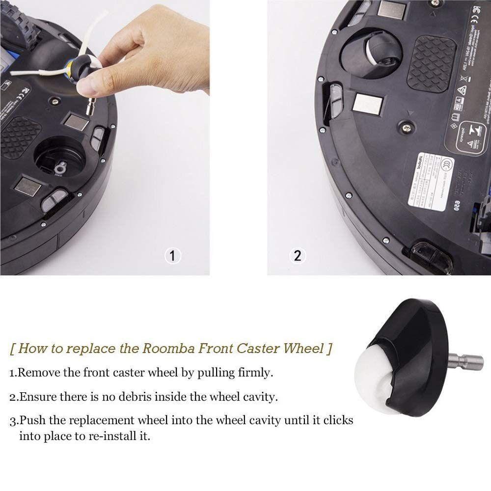 Solighter Alat Pembersih Roda Depan Pengganti Universal Untuk iRobot Roomba Brush Wheel