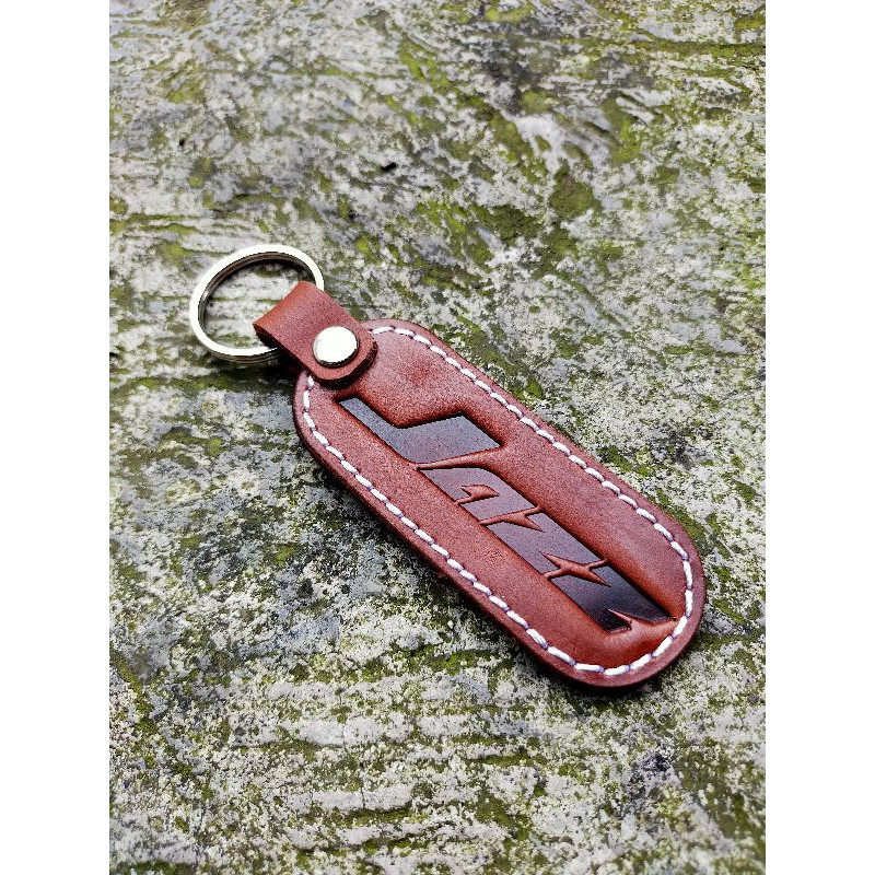 accecoris mobil gantungan kunci Honda jazz kulit sapi asli