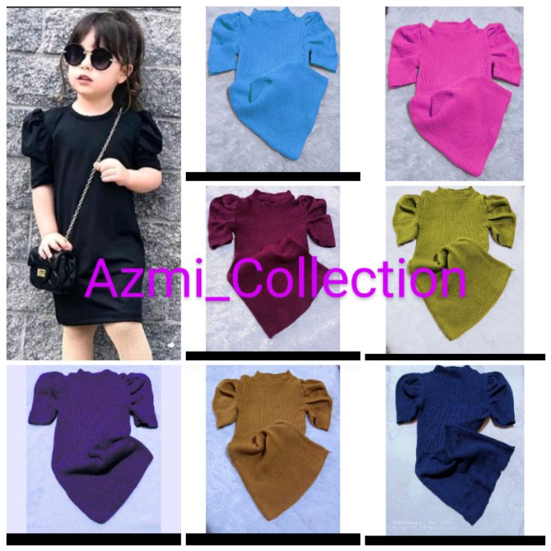 DRESS RAJUT ANAK LENGAN  BALON PAKAIAN  ANAK  PEREMPUAN