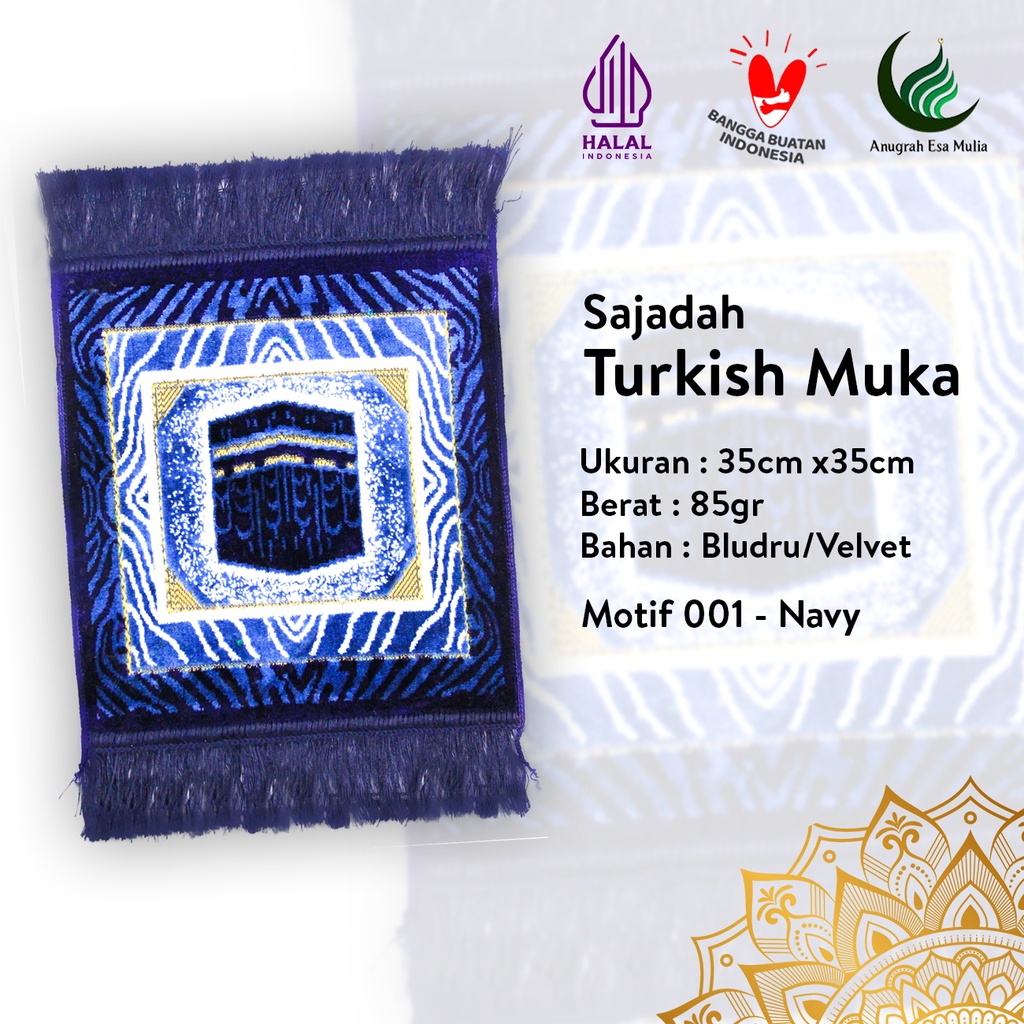 Sajadah Muka Tebal &amp; Lembut | Turkish Muka | Uk. 35x35 | Minimalis | Terlaris | Termurah | Terbaik | Lembut | Tebal | Travel | Simple