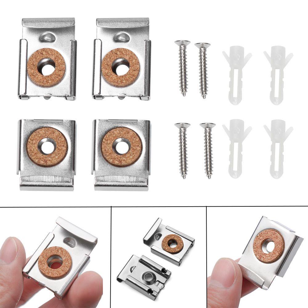 Populer 1Set Penjepit Kaca Perangkat Keras Tahan Lama Adjustable Kamar Mandi Supply Fix Clip