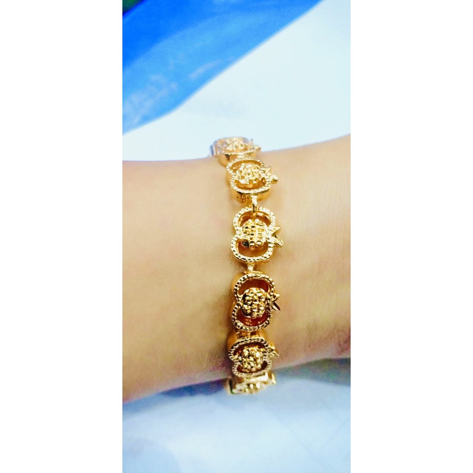 Gelang tangan wanita / yaxiya / xuping / lapis emas / gelang rolex aple