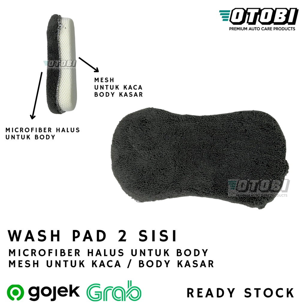 Microfiber Wash Pad Dua Sisi Mitt Dual Side Mesh Spon Cuci Mobil Motor