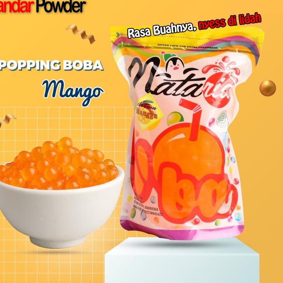 

[KODE RHVWZ] Popping Boba Mango 500gram - Poping Bubble Lokal halal - Bandar Powder