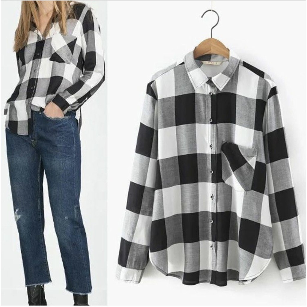 B0610 OC 1261 kmj kotak haem Katun yan baju atasan kemeja tanah abang pgmta grosir ecer murah