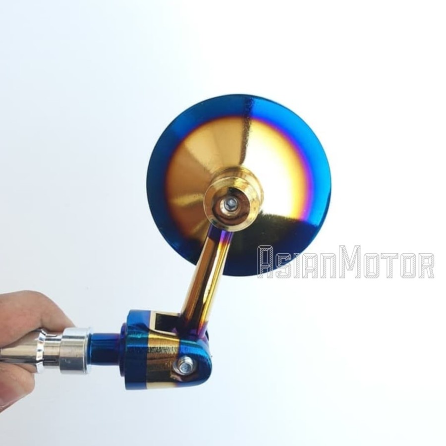 Spion Sepion Jalu Bulat Two Tone 2Tone Thailand Fleksibel Cnc Spion Rainbow Pelangi Twotone 2 Tone Universal Semua Motor