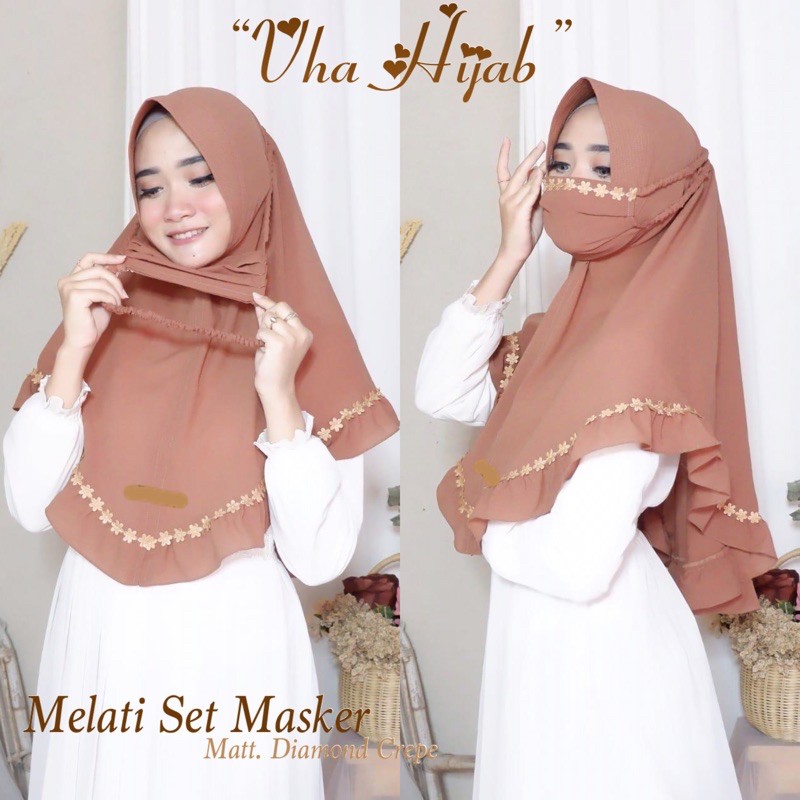 VHA | Khimar AUDY MELATI set masker