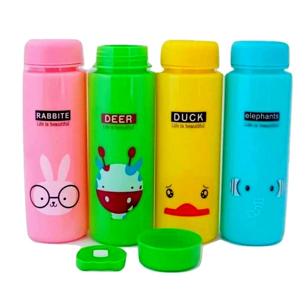 My Bottle Warna + Pouch Busa Kapasitas 500mL - Botol Minum Infused Unik-BOTOL ANIMAL