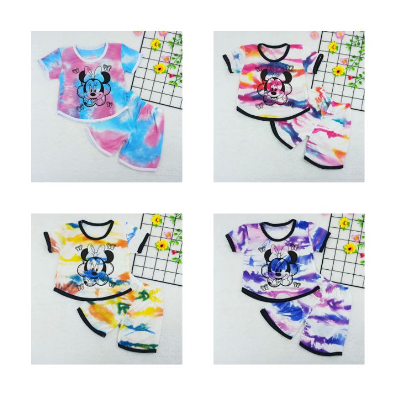 [Ss-8028] Pakaian Anak size 0-3tahun Model Chupa Chups, Baju Tye Dye, Baju Kekinian, Setelan Anak