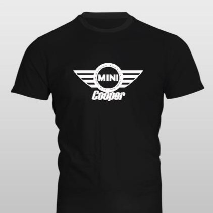 KAOS MOBIL MINI COOPER - POLYFLEX PVC -REAL COTTON COMBED 30S - HIGH QUALITY - SGF DESIGN