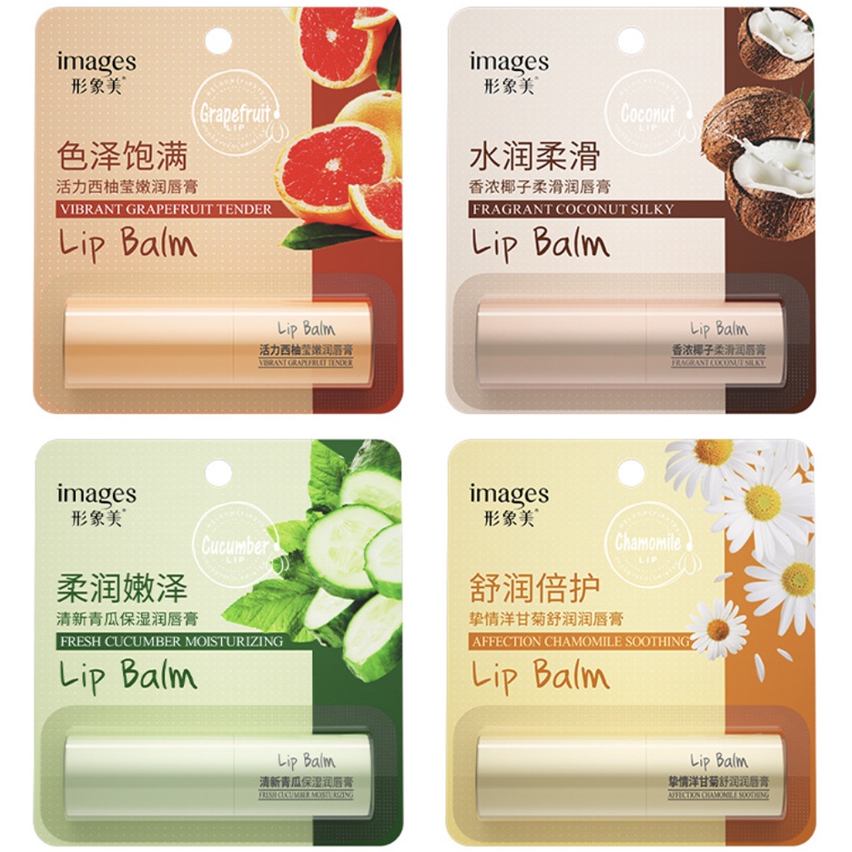 Images Lip Balm New Flavour Chamomile Coconut Cucumber Grapefruit Pelembab Perawatan Bibir Lipbalm Original IM011