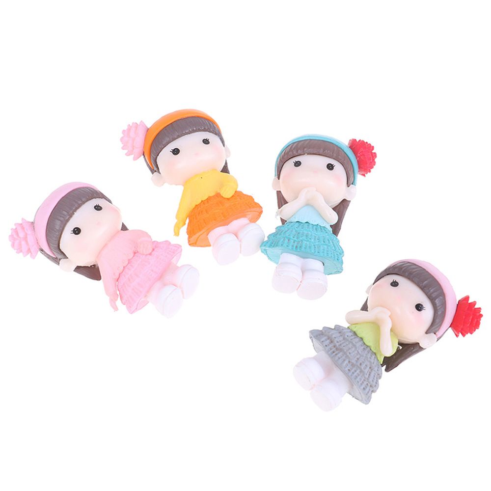 REBUY Kawaii Resin Craft People Mini Ornaments Miniature Bonsai Figurine DIY Fairy Garden Decoration Girl Pretty Cute Statue Landscape Accessories