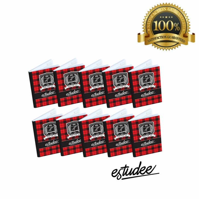 

Aman Buku Tulis Estudee B5 Tartan Merah Isi 10 Per Pack Trendi