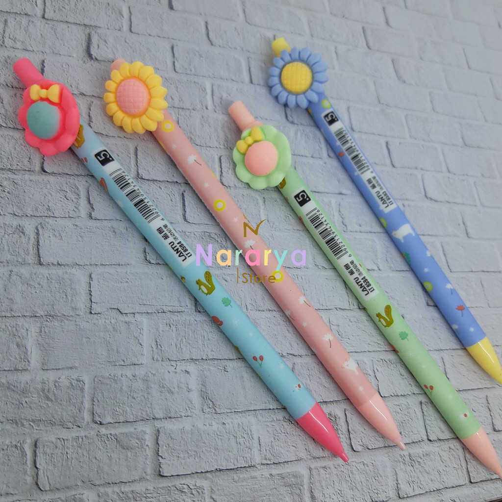 

2x Pensil Mekanik Bunga / Pensil Karakter / Pensil Lucu / Alat Tulis Sekolah