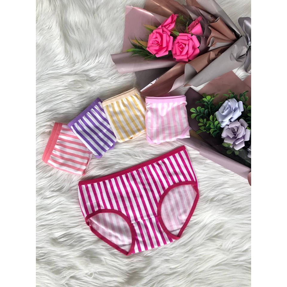 ASK Celana Dalam Wanita CD Wanita Bahan Katun Motif Salur Besar | Celana Dalam Remaja Motif Import Underwear Wanita CD56