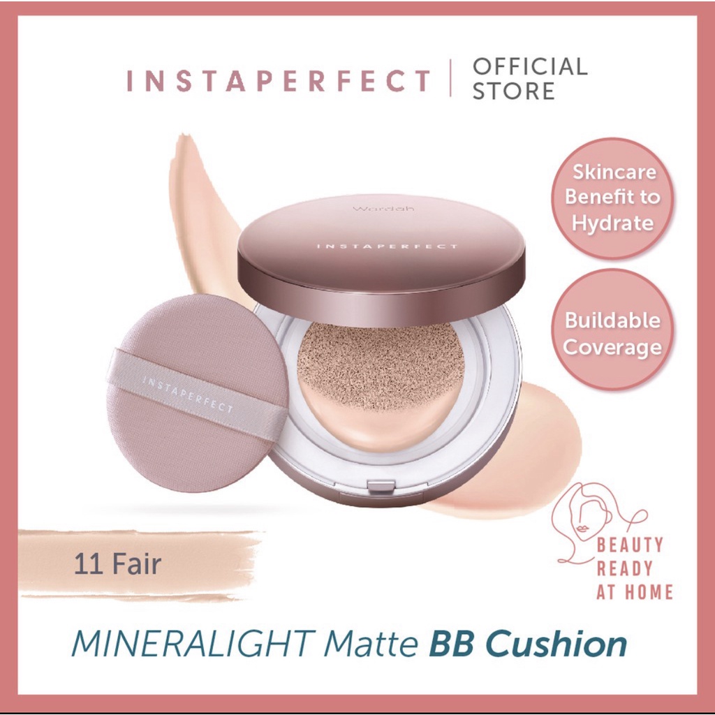 Wardah Instaperfect MINERALIGHT MATTE BB Cushion 15 g (Ringan, Buildable, SPF 50 PA++++)