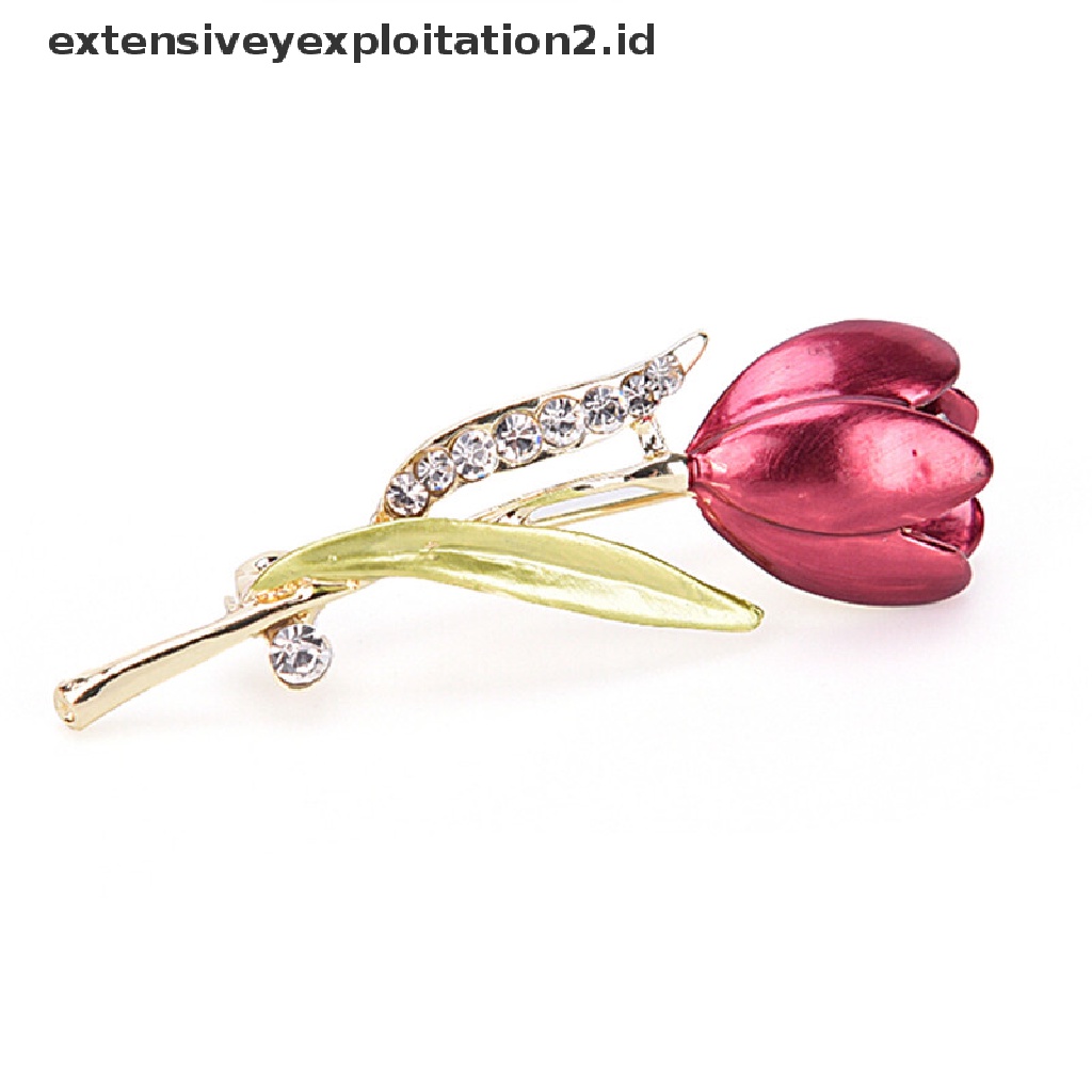 (Model Hotter1) Pin Bros Tulip/Hias Kristal Berlian Imitasi Elegan Untuk Wanita