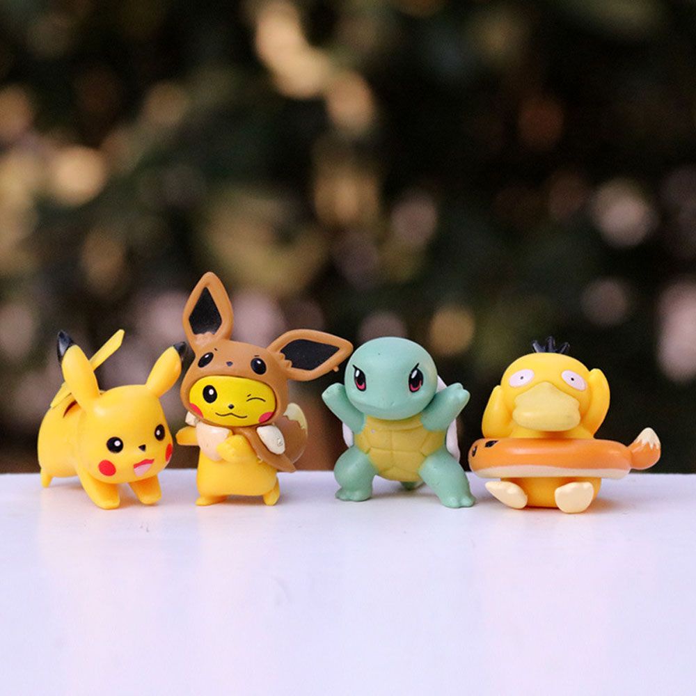 Needway  8Pcs/Set Pikachu Action Figures PVC Doll ornaments Pokemon Action Figures Pikachu Miniatures Model Toys Gifts Pokemon Doll Toys Figurine Model