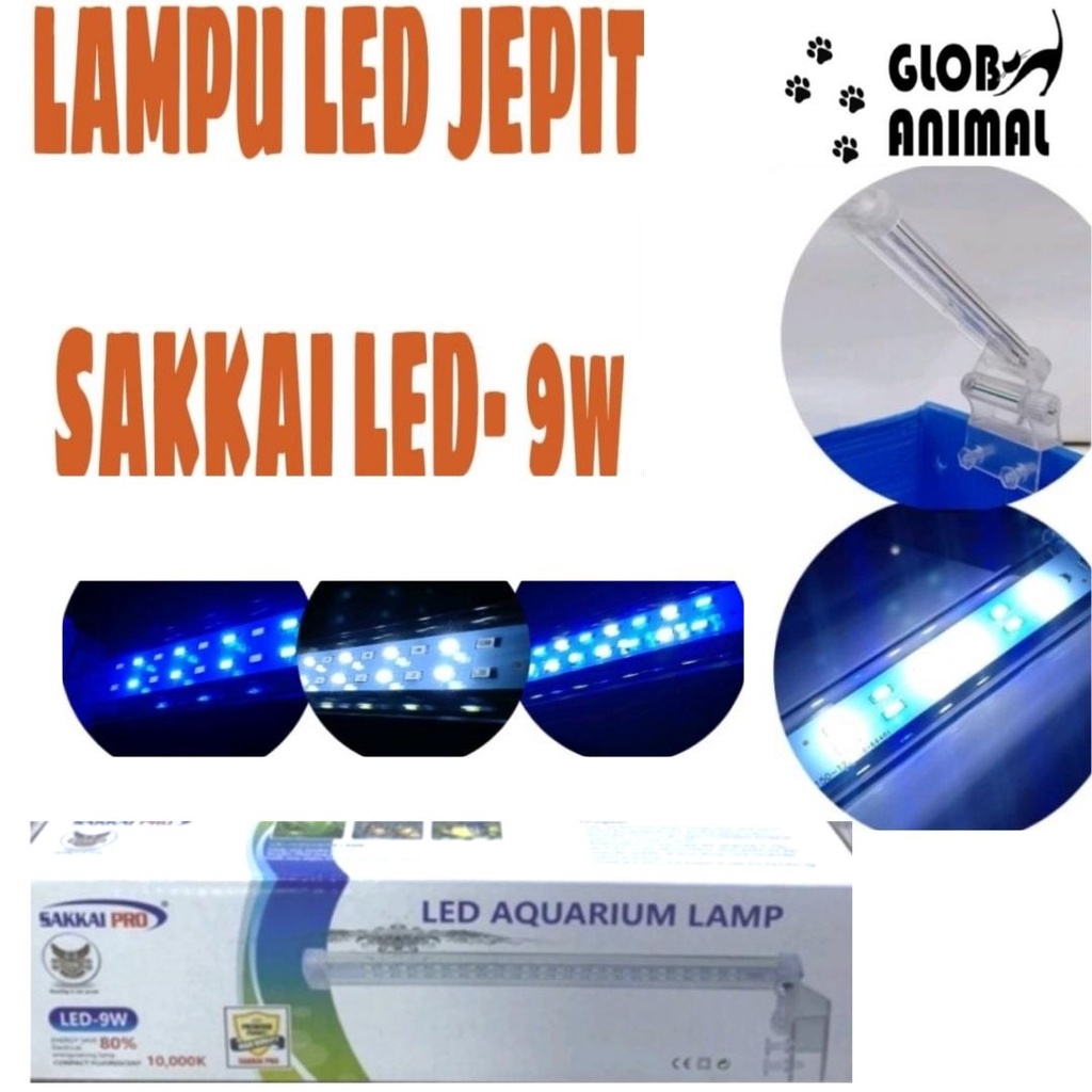 LAMPU GANTUNG SAKKAI PRO LED 9W JEPIT 9 WATT LAMPU AQUARIUM AQUASCAPE
