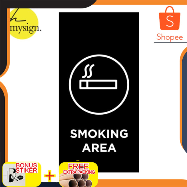 

Smoking Area / Sign Board Akrilik Modern / Papan Penanda Akrilik Elegan