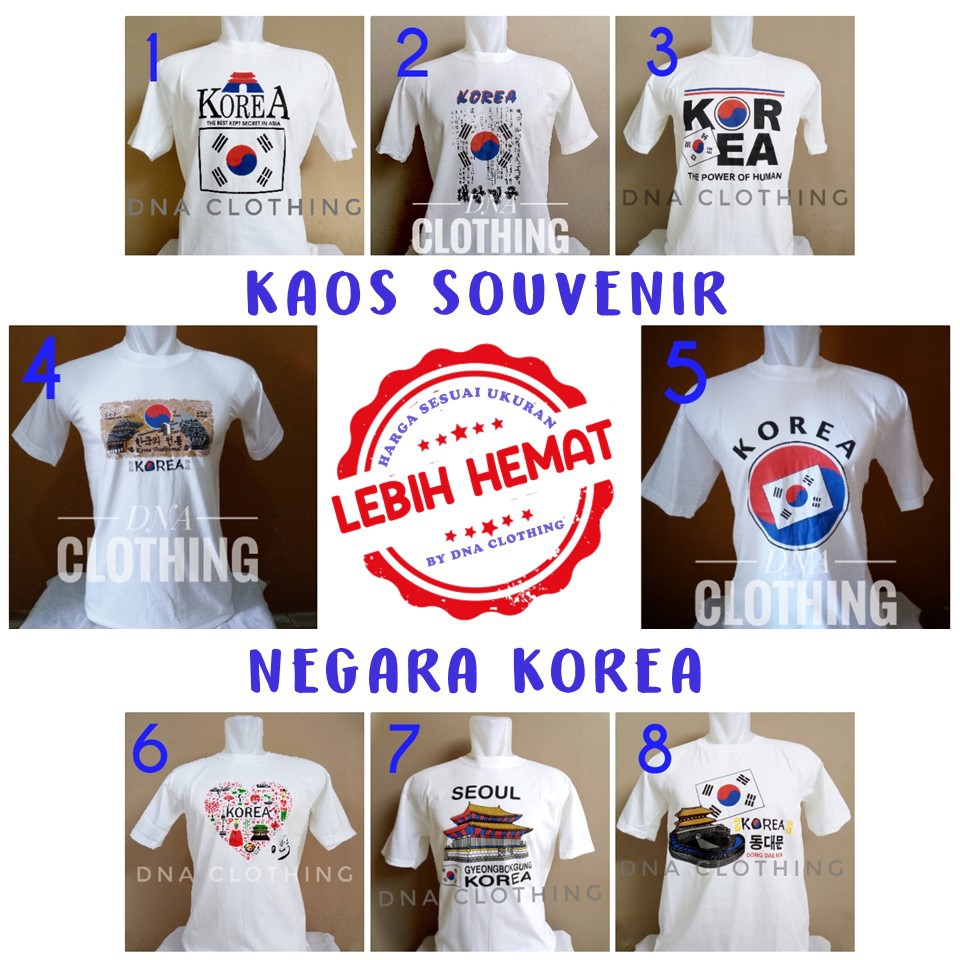  Kaos  Souvenir Baju Oleh  Oleh  Negara Korea  Seoul Shopee 