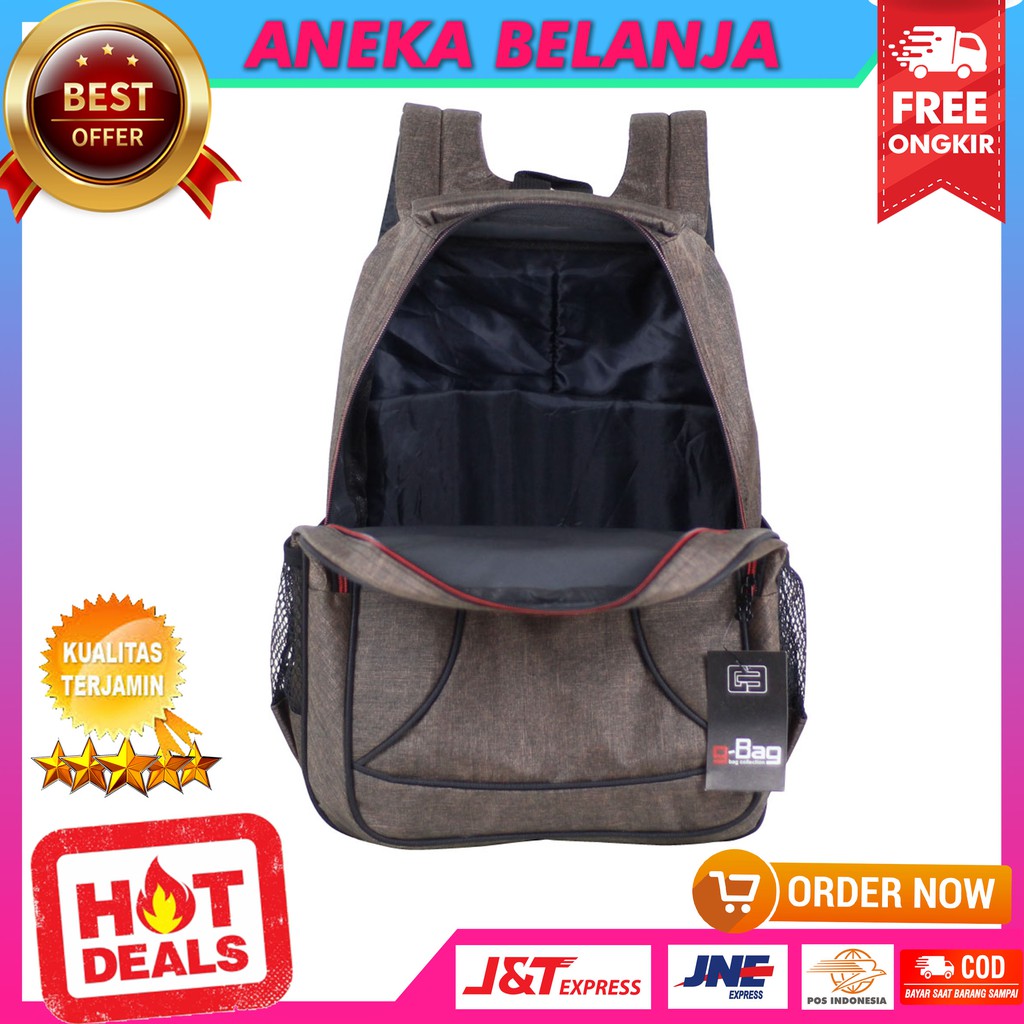 Ready Stock Tas Ransel Pria Scotlet Denim Coklat SMP SMA Backpack Cowok Kece Stylish Casual Keren Sekolah Kuliah Kerja Meeting Bahan Tebal Awet Harga Termurah Terlaris Terjangkau