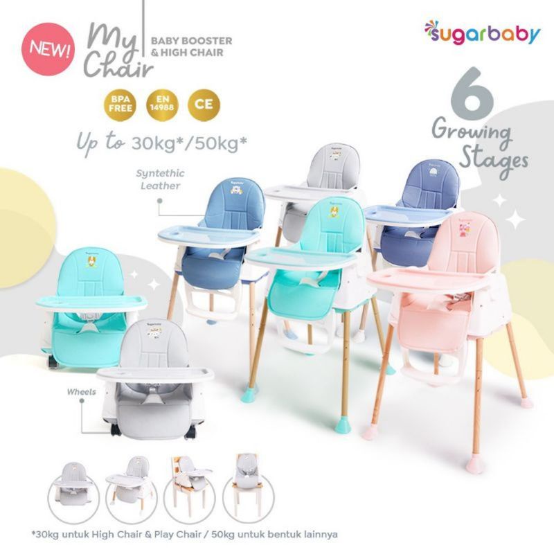 Sugar Baby My Chair (Baby Booster &amp; High Chair) : 6 Growing Stages / Sugarbaby My Chair 6 Growing Stages Kursi Makan Bayi