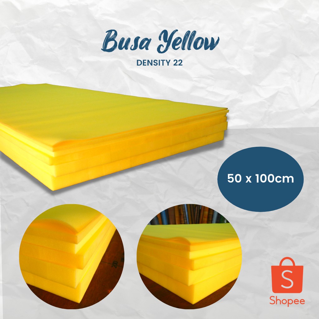 Jual Busa Lembaran Sponge Spon Density 22 Kuning 50 x 100cm Yellow