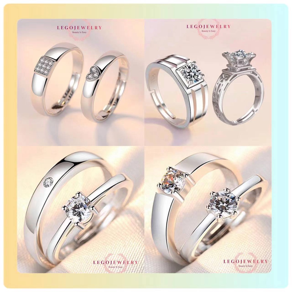 Cincin couple SILVER 925 Cincin tunangan/pasangan anti karat