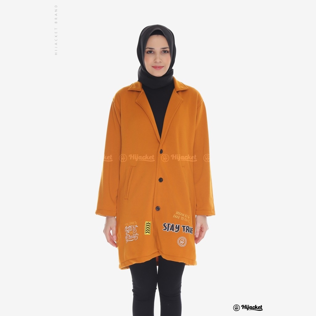 Hijacket Original Elma Hijaket Jaket Jacket Wanita Muslimah Jaket Blazer Cewek Jumbo Murah Terbaru Jaket Hijaber-PUMPKIN