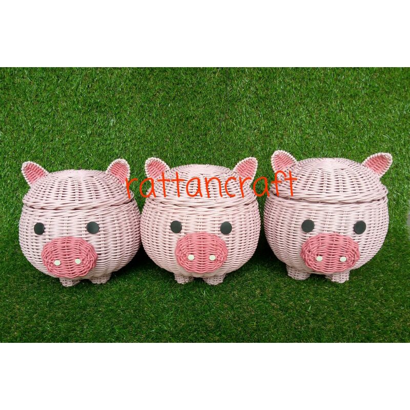 Keranjang Rotan Hampers/Keranjang Rotan Piggy/Keranjang rotan Karakter/Keranjang Rotan Termuarah/Rot