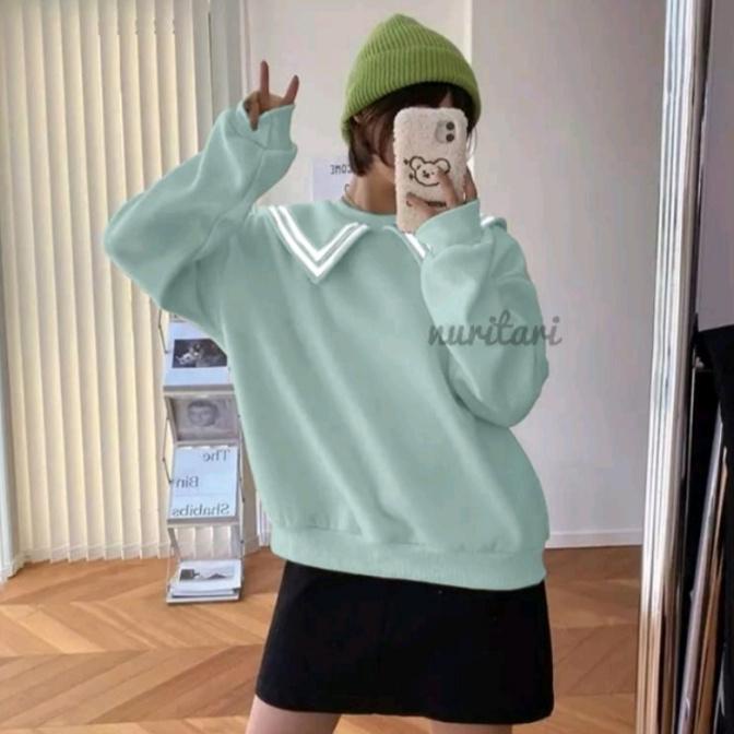 Chekout PULMA TOP CREWNECK KERAH OVERSIZE SWEATER WANITA TERBARU