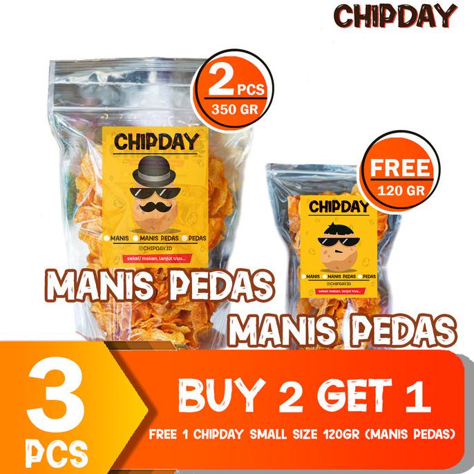 

Sale Keripik Kentang Manis Pedas 350Gr (2Pcs), Free Manis Pedas 120Gr